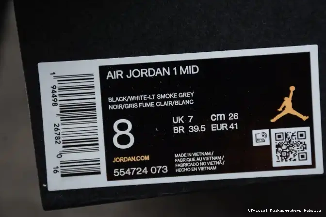Official Maikesneakers AIR Jordan Mid 554724-073 Shadow White 1 0515
